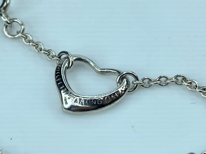 Tiffany & Co. Elsa Peretti Open Heart Bracelet in 925 Sterling 7.0" 2.7g JR291