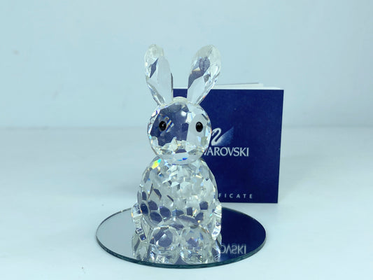 Swarovski Crystal Figurine, Mother Rabbit, (014850) 2" mint, COA, mirror S168