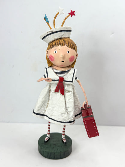Lori Mitchell Bon Voyage Sailor Girl Americana Travel Figurine Vintage A1308