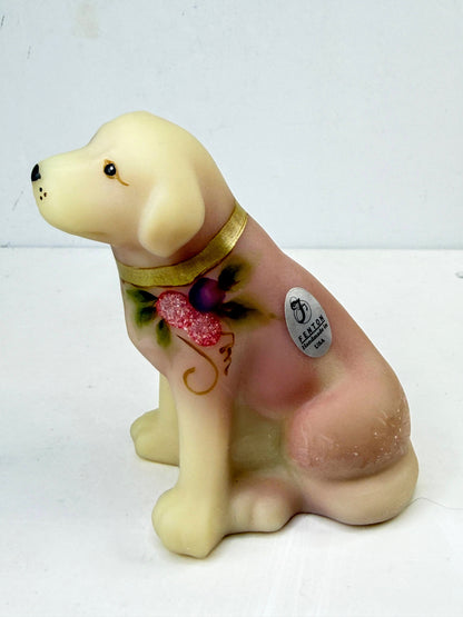 Fenton Burmese Lab Puppy Dog Hand Painted D Cutshaw Signed A1310