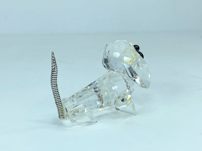 Swarovski Crystal Dachshund Dog Figurine Retired Black Eyes Wire Tail  S172