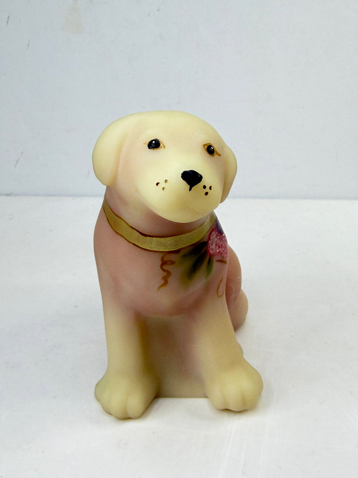 Fenton Burmese Lab Puppy Dog Hand Painted D Cutshaw Signed A1310