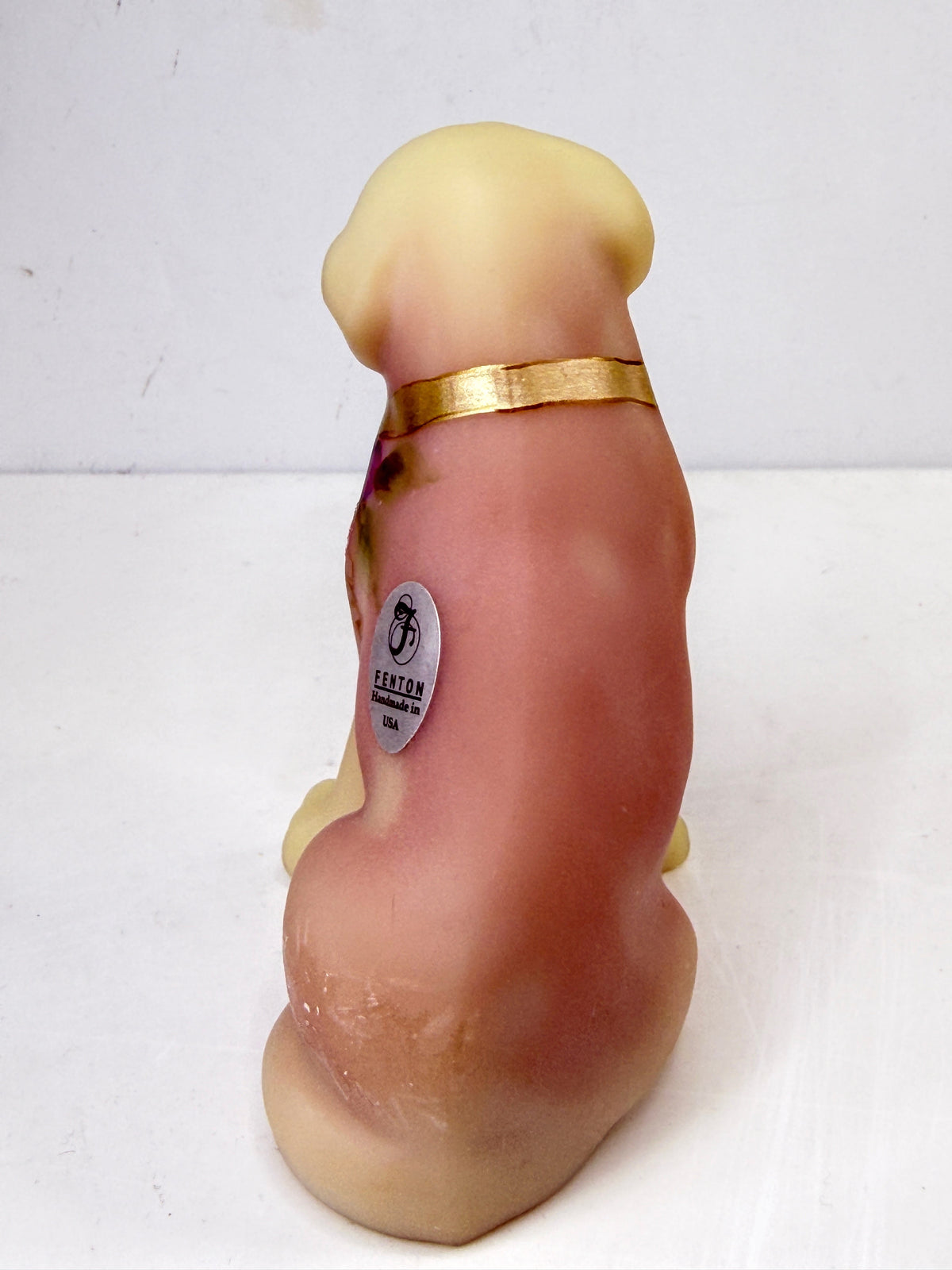 Fenton Burmese Lab Puppy Dog Hand Painted D Cutshaw Signed A1310