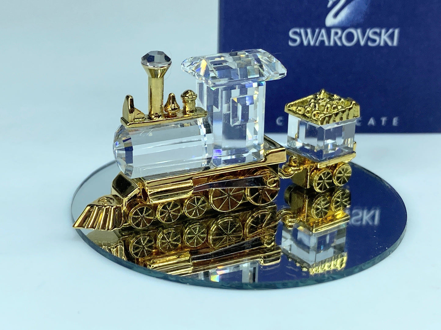 Swarovski Crystal Memories Train Locomotive & Tender 18k plated  Mirror SS173