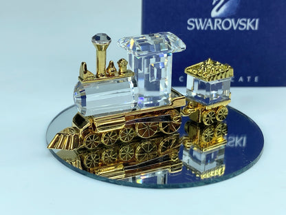 Swarovski Crystal Memories Train Locomotive & Tender 18k plated  Mirror SS173