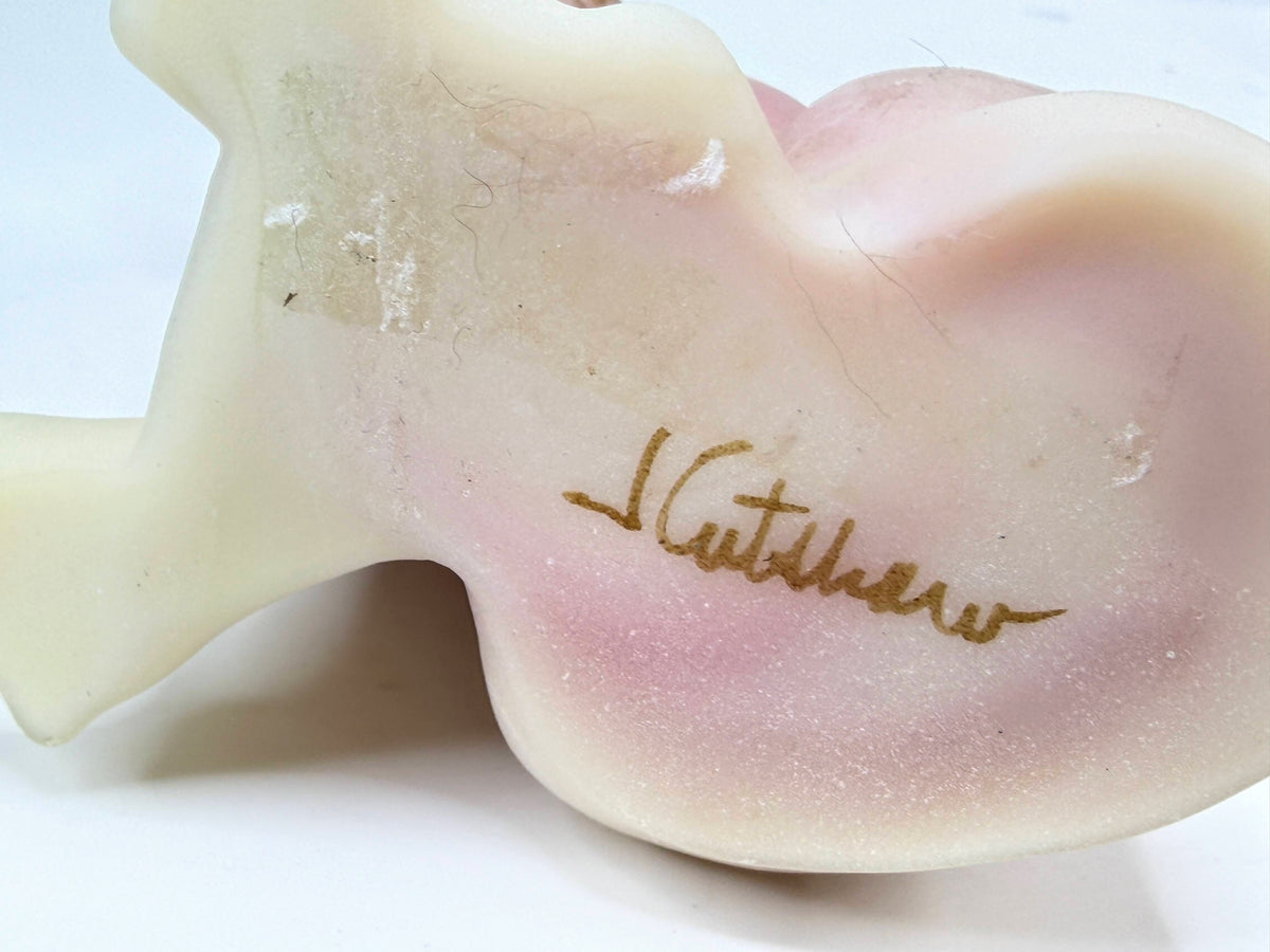 Fenton Burmese Lab Puppy Dog Hand Painted D Cutshaw Signed A1310