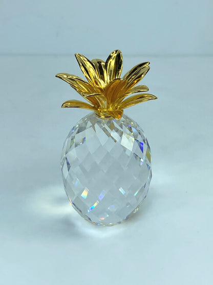 Gorgeous Swarovski Crystal Pineapple Gold Plated Mint Condition  2.5" S164