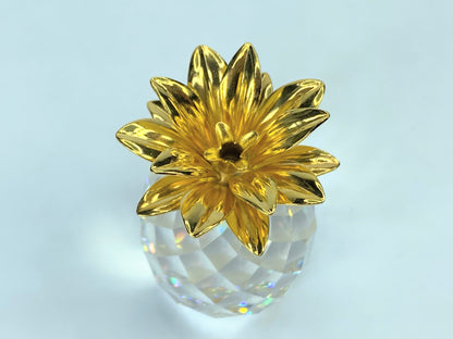 Gorgeous Swarovski Crystal Pineapple Gold Plated Mint Condition  2.5" S164