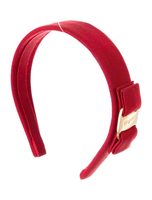 Salvatore Ferragamo Red Vara Bow Headband GS142