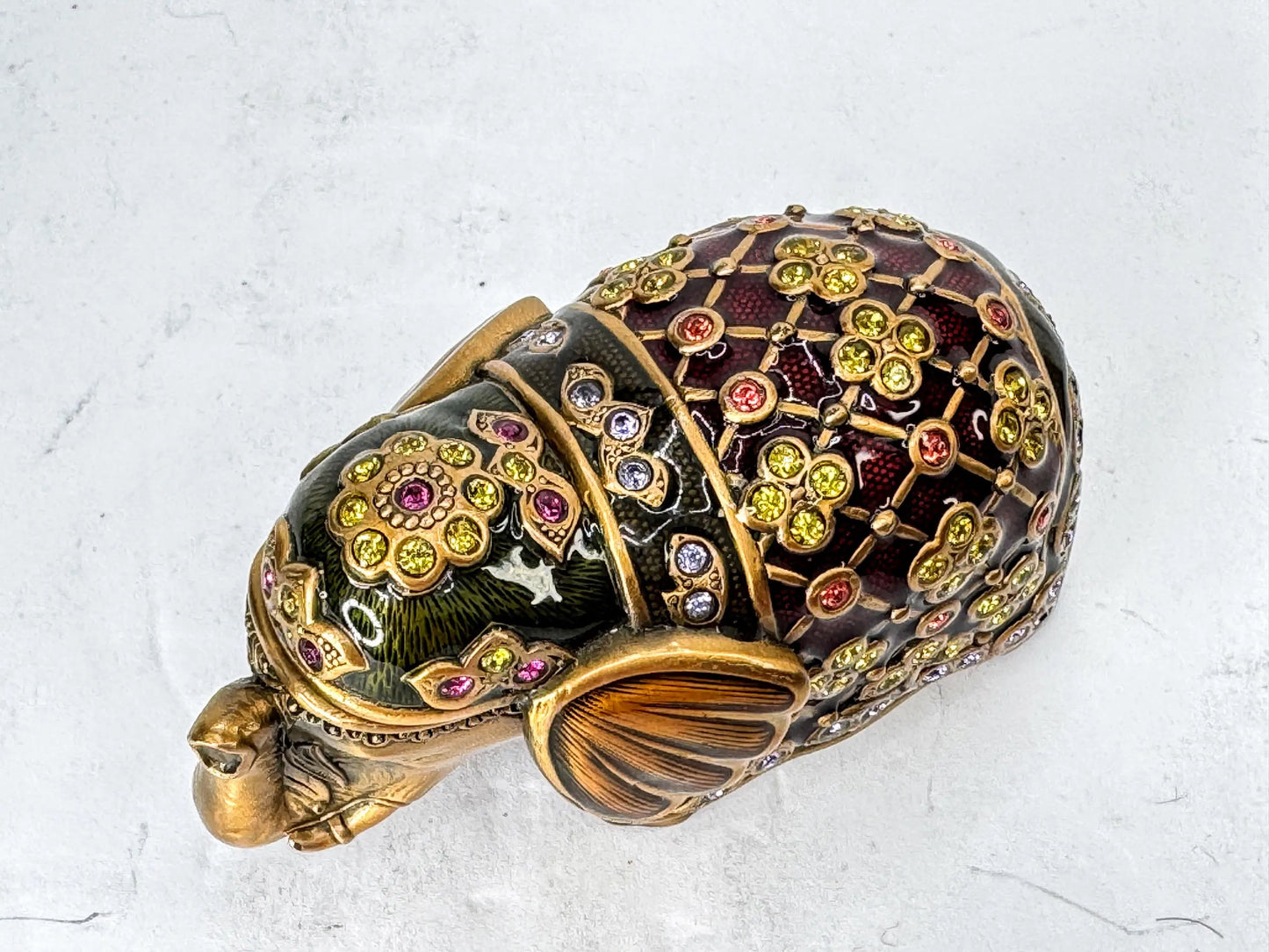 Vintage Jay Strongwater Jeweled Enamel Mini Trinket Box SS388