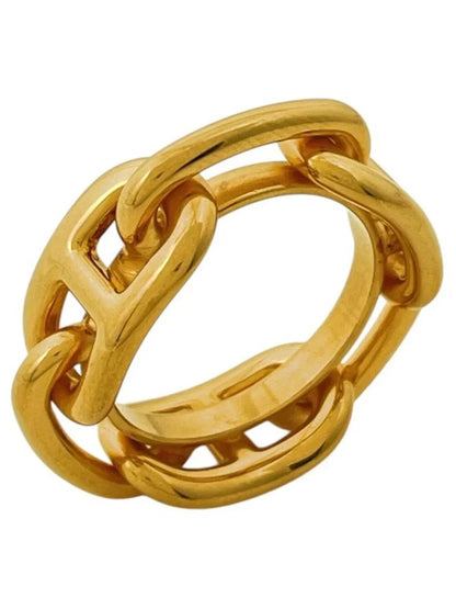 Vintage Hermès Gold Tone Chaîne d’Ancre Scarf Ring Chain Link Design GS860