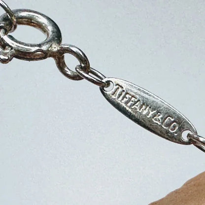 Tiffany & Co. SS Elsa Peretti Open Teardrop Pendant Necklace 16" 2.3g  JR880