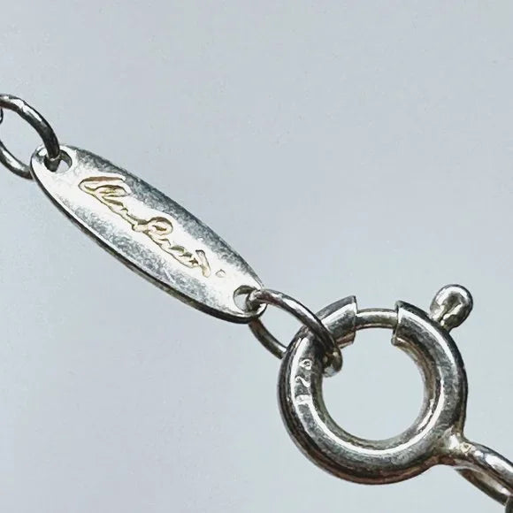 Tiffany & Co. SS Elsa Peretti Open Teardrop Pendant Necklace 16" 2.3g  JR880