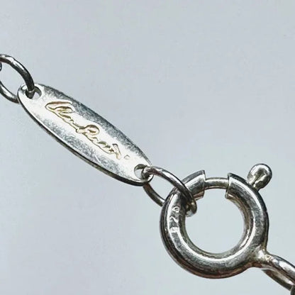 Tiffany & Co. SS Elsa Peretti Open Teardrop Pendant Necklace 16" 2.3g  JR880