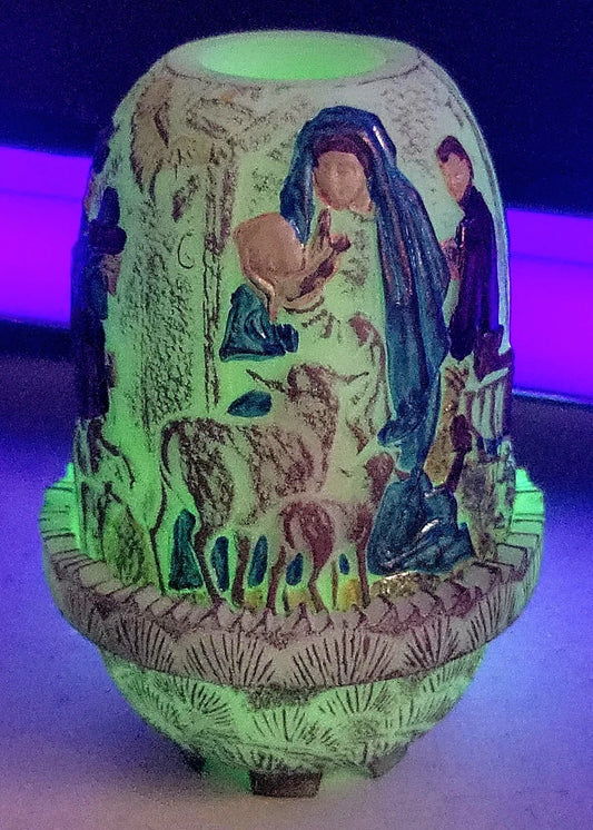 Vintage Fenton Birth of Savior Fairy Lamp Signed Limited Ed 248/1500 A959