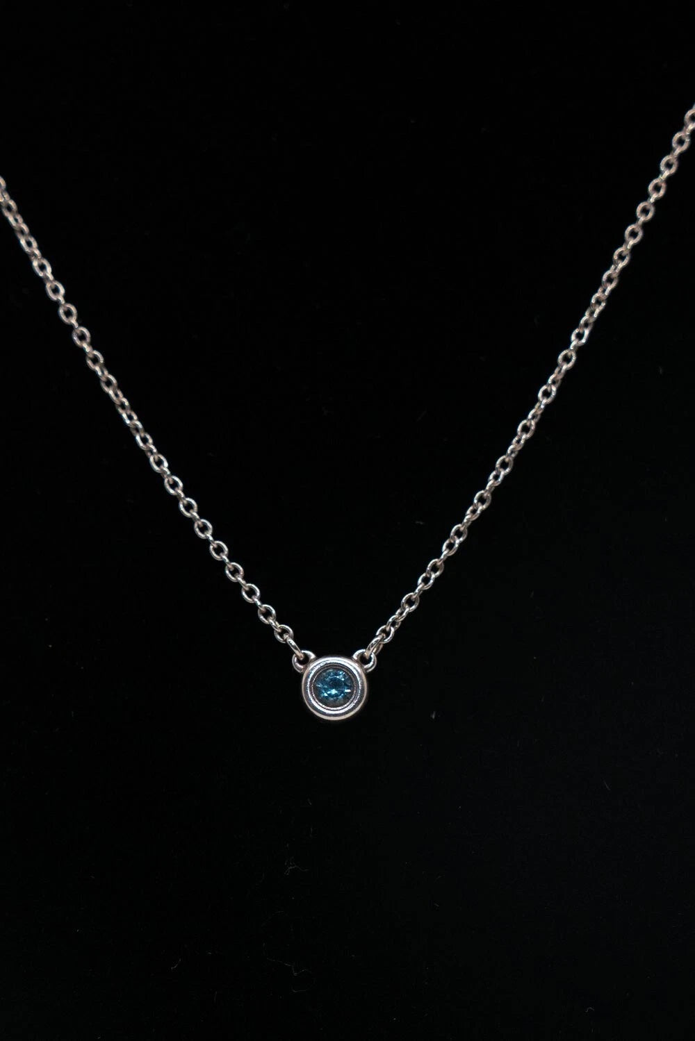 Tiffany & Co Elsa Peretti Color by the Yard Aquamarine Necklace 16.5" 1.4gJR2009