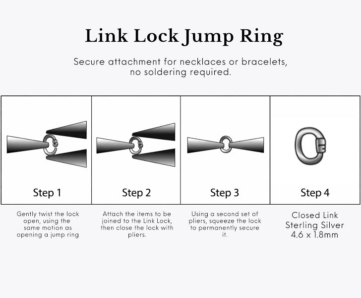 Australia Sterling Silver 4.6 x 1.8mm ID Link Lock Jump Ring, new JR1882