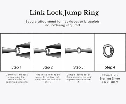 Australia Sterling Silver 4.6 x 1.8mm ID Link Lock Jump Ring, new JR1882